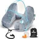 Inflatable Travel Pillow - Neck Pillow Airplane - Travel Neck Pillow - Airplane Pillow - Neck Support - Travel Pillow for Sleeping - Travel Pillows for Airplanes (Grey)