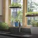 Window Garden Suction Cup Window Shelf - Set of 2-5mm Acrylic Plate Holds Up to 7lbs - Space Saving Plant Shelf for Windows - Ideal for Herbs Flowers Microgreens - 15.1" x 3.8" - White