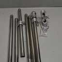 Anovo Flag Pole Kit- Upgraded Holder, Stainless Steel 7 FT Flag Poles with1 Inch Metal 360 Rotating Flag Pole Rings Two-Position Flag Pole Bracket Mounting for Outside House Porch(7 FT - Sliver)