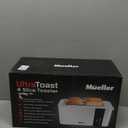Mueller UltraToast Full Stainless Steel Toaster 4 Slice, Long Extra-Wide Slots for Bagels and Waffles, 6 Browning Levels, LED Display, Cancel/Defrost/Reheat Functions & Removable Tray, Kitchen Gadgets
