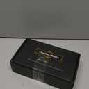 Wican Guest Towel Holder Tray for Bathroom, Oak and Iron Napkins Holder for Powder Room Dinning Table Wooden Basket for Disposable Paper Hand Towels Black and Farmhouse White (9.06 x 5.51 x 2.56 inchs)