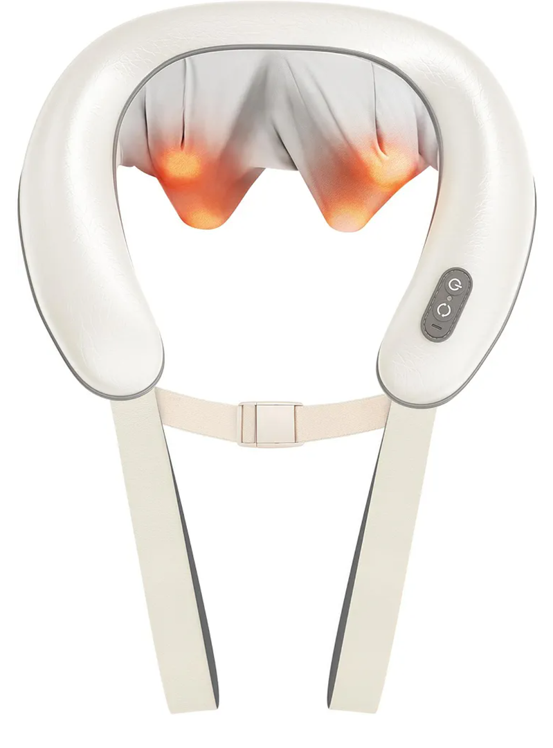 Bear Shiatsu Neck and Back Massager with Heat: Cordless Deep Tissue Neck Shoulder Massager for Pain Relief Portable 4D for Home Office & Car Use - Gifts for Women Men Mom Dad