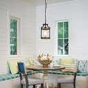 Farmhouse Pendant Light, Rustic Wood Metal Light Fixtures with Adjustable Hanging Chain, Small Pendant Lighting for Kitchen Island, Dining Room, Entryway, Cafe & Bar, 3 Pack