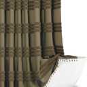 Inhousolu Woven Fabric Shower Curtain, 256GSM, Boho Tufted Textured Striped Tassel, Wrinkle Free, Modern Farmhouse Minimalist, Water-Repellent Cloth Bath Curtain for Bathroom 72" W x 72" L Beige