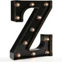 OYCBUZO Light Up Black Alphabet Marquee Letters Sign LED Marquee Number Lights Sign for Night Light Home Bar Christmas Lamp Birthday Party Wedding Decoration Z