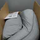 Momcozy Pregnancy Pillows with Cooling Cover, U-Shaped Full Body Maternity Pillow for Side Sleepers 57 Inch - Support for Back, Hip, Belly, Legs for Pregnant Women (Grey- Cooling Fabric)