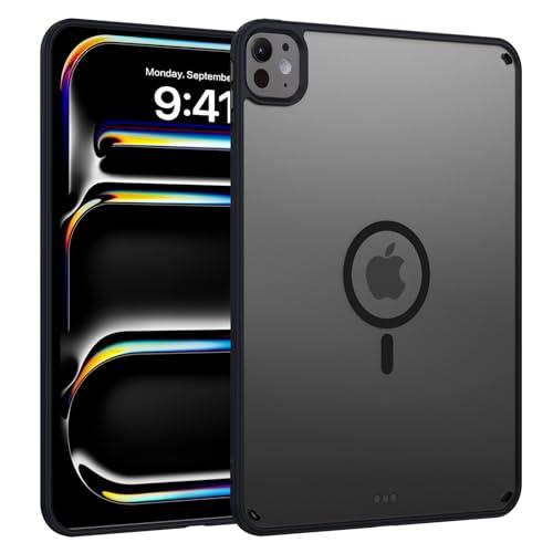 BENTOBEN Magnetic for iPad Pro 11 Inch Case (M5/M4) 2025/2024, Translucent Matte Back Slim Soft TPU Bumper Lightweight Shockproof Protective Women Girls Boys Tablet Case Cover, Black
