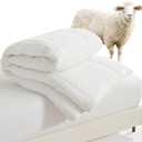 HOMBYS Lightweight Wool Comforter King Size - 100% Australian Wool Filling 120gsm, Breathable & Thin Duvet Insert for Hot Sleepers, 60s Cotton Shell, All Season Comfort, White