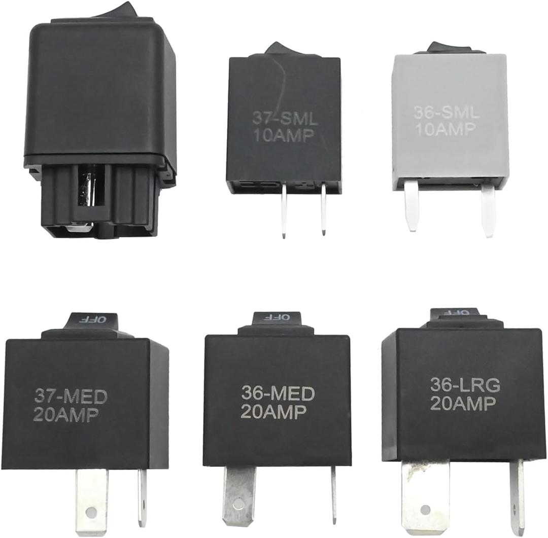 6Pcs Relay Bypass Switch, Fuel Pump Relay Bypass Master Kit, Relay Tester Diagnostic Scan Tool, Replaces 9036, 9037, 9038