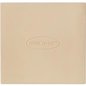 Unicook Pizza Stone for Oven and Grill, Square Baking Stone 12 Inch, Cordierite Cooking Oven Stone, Thermal Shock Resistant Pizza Pan for Pizza, Bread, Including Dough Scraper