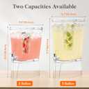 Lifewit 2 Gallon Drink Dispenser for Parties 2 Pcs, Large Plastic Beverage Container for Juice/Tea/Soda with Stand & Ice Core, Clear Lemonade Dispenser with Spigot, BPA Free Water Pitcher for Hosting