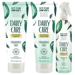Not Your Mother's Kids Daily Care Bundle - Fragrance Free Shampoo, Conditioner, and Detangler (3-Pack) - Scent Free Hair Products for Kids (8 Fl Oz (Pack of 3))