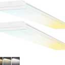 FAITHSAIL Dimmable 4FT LED Wraparound Light, 3 CCT 3000K/4000K/5000K, 30W/40W/50W, 3500lm/4600lm/6000lm, 4 Foot Led Shop Light & Kitchen LED Light Fixture, 48 Inch Flush Mount Light Fixture, 2 Pack