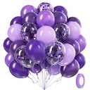 60pcs Purple Balloons 12inch with Metallic Pastel Dark Purple Confetti Balloons for Purple Birthday Wedding Baby Shower Party Decorations