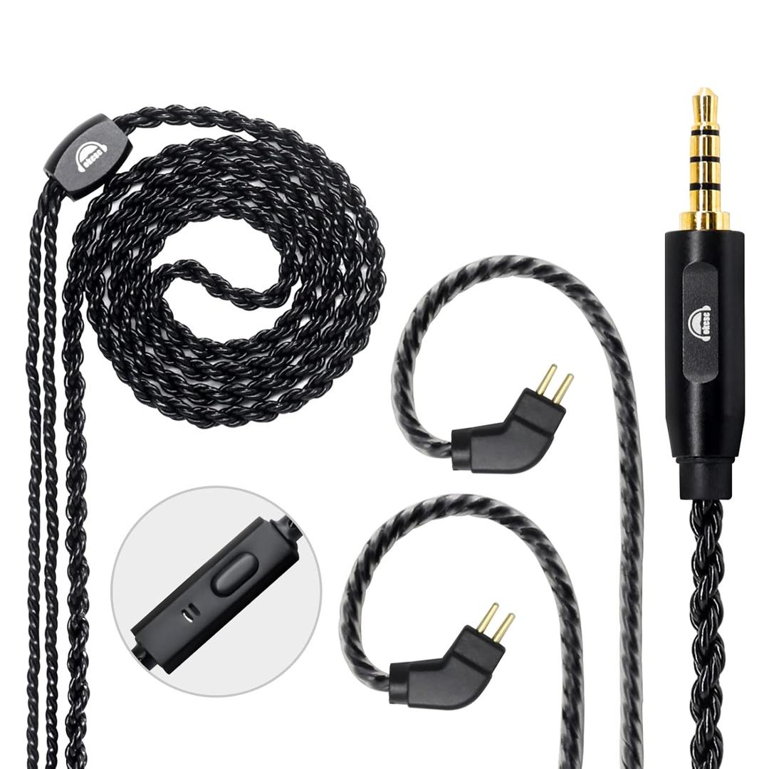 okcsc 2 Pin Cable for Earphone, Detachable Earphone Replacement Cable,6 Core OFC Upgrade Cable for KZ ES4 ED16 ZS5 ZS6 ZSR ZST ZS10 with Mic