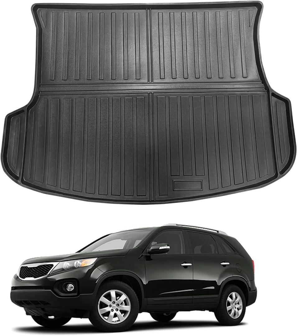 Vanseno Cargo Liner for Kia Sorento 2009-2012 Trunk Mat Cargo Mat All Weather TPE Rubber Protection Mat for 2009 2010 2012 Kia Sorento Accessories (Fit for 5 Seats)