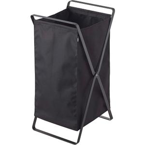 Yamazaki Home Tower Laundry Basket - Foldable Storage Hamper Organizer, 25" - Steel - 10.9 Gallons, 45 Liters, One Size