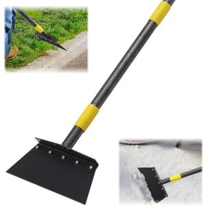 Multifunctional Flat Shovel, 88" Long Handle Ice Chopper Snow Shovel Spade Heavy Duty Manual Weeder Metal Floor Scraper Garden Tool for Lawn Edging, Digging, Weeding,Scraping, Ice Remove (84 inch)