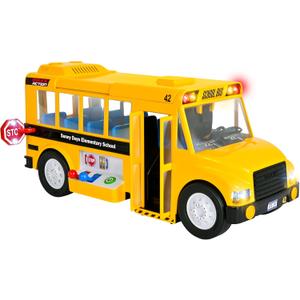 Maxx Action Mega School Bus Toy with Joystick Controls, Real Working Microphone, Lights and Sounds, Sliding Roof, Friction Powered