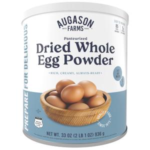 Augason Farms Pasteurized Dried Whole Egg Powder Can | Emergency Food Supply, 85 Servings, 10 Year Shelf Life, No Additives or Preservatives, 5g Protein per Serving (EXP 06/22/36)