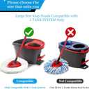 2 Pack Mop Heads Replacements for Ocedar Easy Wring 1-Tank System,Compatible with O-Cedar EasyWring Spin Mop & Bucket System Microfiber, White