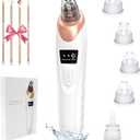 2026 Blackhead Remover with 5 Suction Heads & 4 Gold Extractor Needles, Electric Blackhead Vacuum Pore Vacuum for Deep Facial Cleaning, USB Rechargeable for Women & MenKhaki