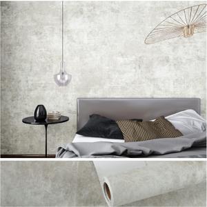 VEELIKE 15.7''x354'' Concrete Contact Paper for Countertops Waterproof Light Concrete Wallpaper Textured Peel and Stick Limewash Wallpaper Self Adhesive Cement Murals Removable for Cabinets Furniture