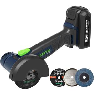 ZEITE 3" Cordless Cut Off Tool,20V Mini Multi-Cutter,Portable Metal Chop Saw,Max Cutting Depth 1/2",3 Cutting Discs & 1 Flap Disc,2.0Ah Battery and Fast Charger