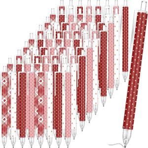 72 Pcs Valentine's Day Heart Ballpoint Pens Bulk with Black Ink Retractable Pens Bulk Party Favors for Coworkers Employee Team Staff Family Office Supplies, 4 Styles