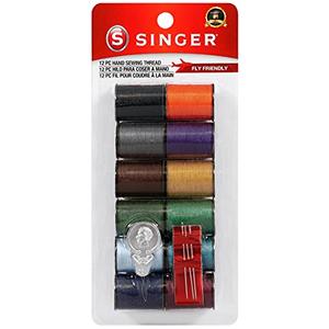 SINGER 60641 Polyester Hand Sewing Thread, Assorted Colors, 11 Small Spools, Dark