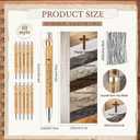 50 Sets Christian Gift for Men Bible Verse Bamboo Pens with Bookmarks Church Religious Fathers Bible Study Supplies for Men Coworker Office Writing Favor