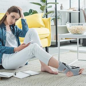 ANSUSIC Plantar Fasciitis Night Splint-Upgrade 3 Adjustable Planter Facetious Relief Brace, Plantar Fasciitis Relief Women Men Straps, Support Relief Foot Drop Achilles Tendonitis Day Night (Gray-1PC)