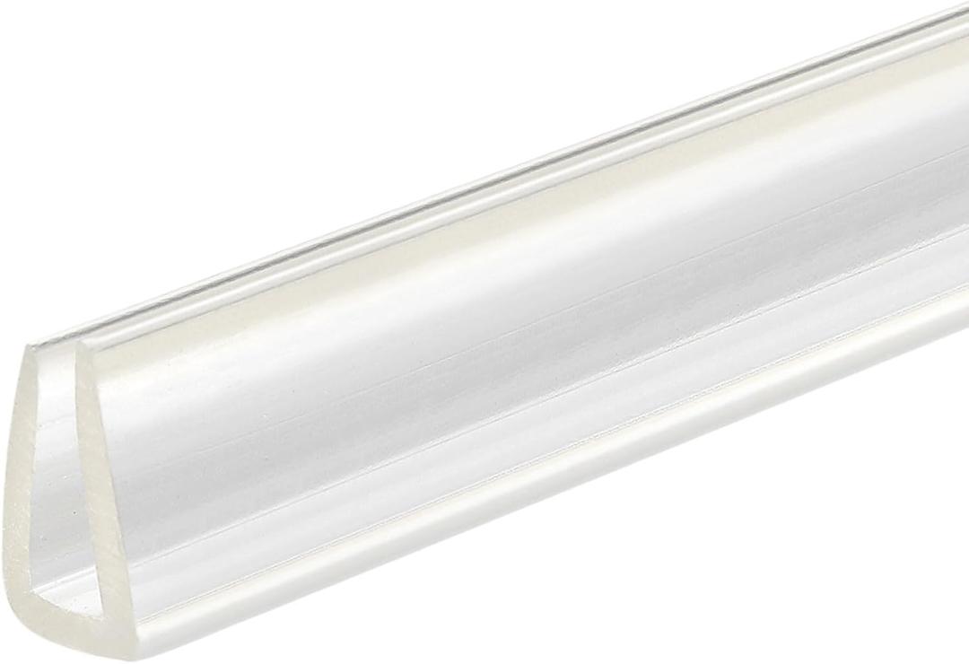 Uxcell U Channel Edge Trim, 11.5ft Length Rubber Guard Seal Strip Edge Protector Fit for 4-5mm Edge, (9/16" W x 5/16" H) Clear