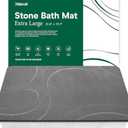 FEEGOO Large Stone Bath Mat, Super Absorbent Diatomaceous Earth Bath Mat Large, Quick Drying Non-Slip Diatomite Stone Bath Mats for Bathroom, Easy to Clean (Dark Grey, Extra Large 31.5" x 19.7")