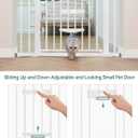 BABELIO New Version Baby Gate with Cat Door Adjustable,29-40" Metal Pet Door for Stairs & Doorways,Pressure Mounted,No Tools Needed,White