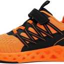 koppu Boys Girls Shoes Non-Slip Tennis Shoes Fashion Lightweight Breathable Kids Sneakers for Little Kids/Big Kids (Orange) EU 35/3 Big Kid 