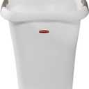 Rubbermaid Open Top Trash Can, 5.3-Gallon, White Plastic Wastebasket/Garbage Bin for Home/Kitchen/Bathroom/Garage