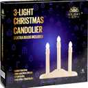 Holiday Joy - 3 Light Candle Candoliers Extra Bulbs - Great Electric Window Candle Lamp and Christmas Decorations (3 Lights)