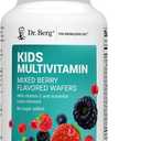 Dr. Berg Kids Chewable Multivitamins (NOT Sweetened w/Sugar) - Daily Multivitamin for Kids that Includes 20 Nutrients & Trace Mineral Complex - Mixed Berry Chewable Vitamins for Kid - Red Wafers