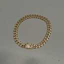 Tallew Gold Dog Chain Diamond Collar Walking Metal Chain Necklace with Secure Buckle Pet Cuban Style Collar Jewelry Accessories for Small Medium Large Dog Cats (12 inch)