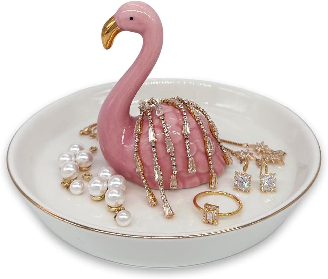 Flamingo Ring Dish, Jewelry Holder, Jewelry Holder Dish, Flamingo Decor, Thanksgiving, Christmas