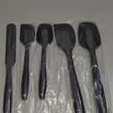 HOTEC 600 Heat Resistant BPA-Free Silicone Rubber Spatula Set,Kitchen Cooking Spatulas, Baking, Mixing for Non Stick Cookware, Dishwasher Safe, Black Set of 5