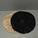 2Pcs Silk Bonnet for Sleeping, Satin Hair Bonnets, Soft Elastic Band Silk Sleep Cap, Hair Wrap for Women (Black Gold)