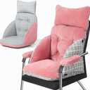 Ergonomic Office Chair Cushion Set with Neck Pillow - Double-Sided Breathable Mesh, Removable Washable Cover, Lumbar & Neck Pain Relief for Desk Chair, Dorm, Side Sleepers(Pink)