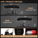 Dynamic Sequential White Red LED Side Marker Lights for Chevy Camaro 2016-2023 6th Gen LS LT SS RS ZL1, Smoked Lens Front Rear Bumper Marker Lamps 4PCS