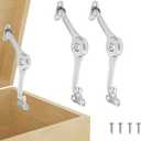HBL' 2 Pack | Adjustable Lid Stay Hinges for Small Wooden Toy Boxes & Chests | Zinc Alloy Lid Support Hinges for Safe, Smooth Support.