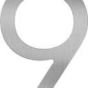 adoorn 4 Inch Mailbox Numbers - Number 9, Silver Color, Each Sold Individually, Premium Metal Self Stick Address Numbers, Weatherproof Mailbox Numbers for Outside