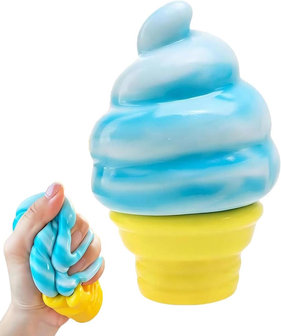 Ice Cream Cone Squishy-Slow Rising Stress Relief Toy, IceCreamSummer Toy. | ice cream cone rising squishy . Portable pocket size, lovely desk decor and ideal summer holiday small gifts for all ages.