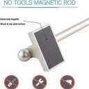 Magnetic Curtain Rods Multi-Use Adjustable Appliance Metal Doors Magnetic Rods, 9-16 Inch, 1/2 Inch Diameter, 2 Pack,Nickel