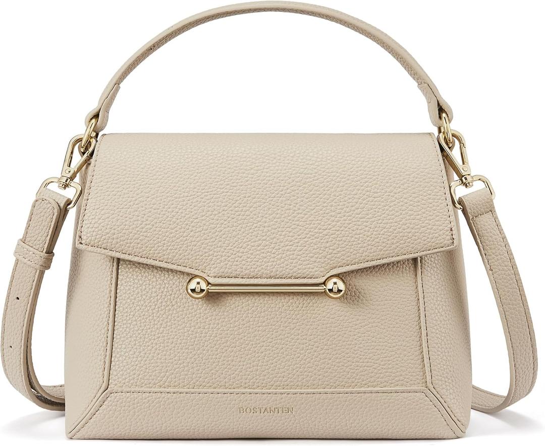 BOSTANTEN Crossbody Bags for Women Vegan Leather Small Purse with Top Handle Shoulder Handbags for Everyday Use (Apricot)